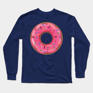 Sweet Pink Donut With Sprinkles Long Sleeve T-Shirt